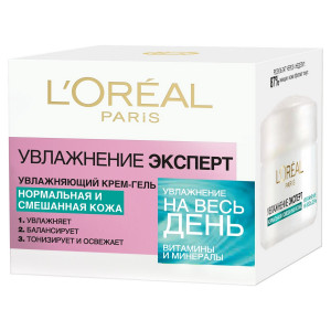 L'Oreal Paris Крем -гель "Увлажнение Эксперт" увлажняющий, для нормальной и смешанной кожи, 50 мл - 1