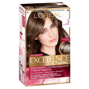 L'Oreal Paris Стойкая крем-краска для волос "Excellence", оттенок 5, Светло-каштановый - 1