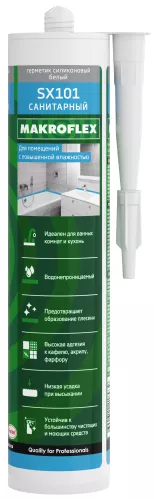 Герметик силиконовый Makroflex SX101 Санитарный белый 290 мл – 1