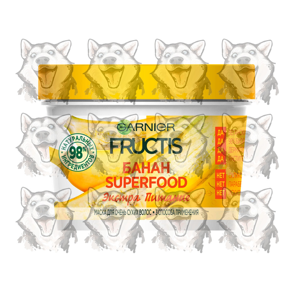 Маска для волос Garnier Fructis Superfood Банан, питательная, для очень  сухих волос без парабенов, силиконов и искусственных красителей 390 мл.  Купить в интернет-магазине Бонжур