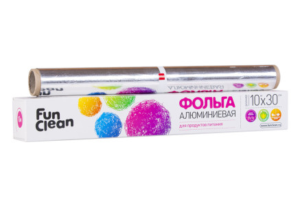 Фольга алюминевая пищевая Fun Clean в картонной упаковке 20м*30см