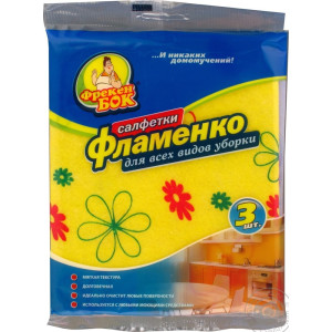 Салфетки для уборки Фрекен Бок Фламенко универсальная вискоза 3 ш