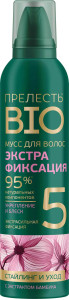 Мусс для укладки волос Прелесть Bio Экстрафиксация с экстрактом бамбука 160 мл