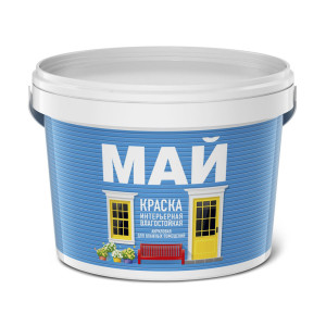 Краска Май влагостойкая интерьерная белая 7 кг