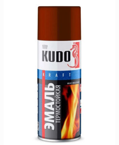 Эмаль термостойкая Kudo красно-коричневая 520 мл