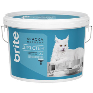 Краска Brite для стен матовая база С 9 л