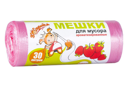 Мешки для мусора Золушка 30л Клубника красный 8мкм 50шт