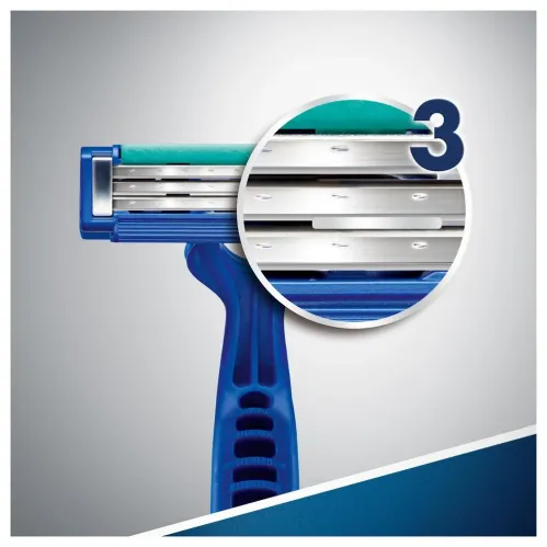 Бритвенный станок Gillette Blue Simple3 одноразовый с 3 лезвиями 4 фиксированная головка 4 шт – 1