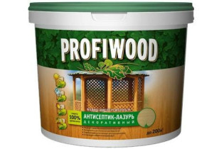 Антисептик-лазурь Profiwood ВД бесцветный, декоративный, атмосферостойкий, полиакриловый 0,9кг