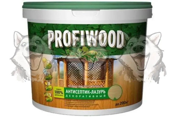 Антисептик для дерева Profiwood декоративный атмосферостойкий полиакриловый антисептик-лазурь бесцветный 0.9 кг – 1