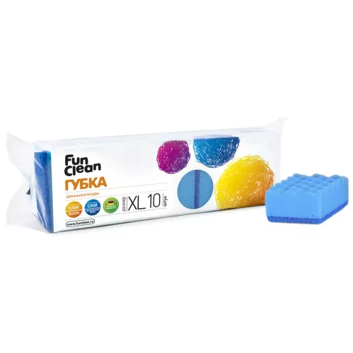 Губка Fun Clean для посуды XL 10шт – 1