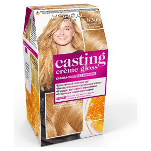 L'Oreal Paris Стойкая краска-уход для волос "Casting Creme Gloss" без аммиака, оттенок 8304, Карамельный капучино - 1