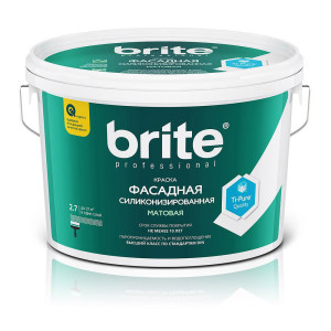 Краска Brite Professional силиконизированная фасадная база С матовая 2.7 л