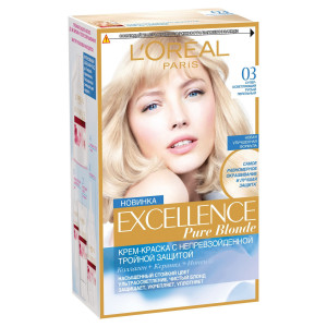 L'Oreal Paris Стойкая крем-краска для волос "Excellence", оттенок 03, Светло-светло-русый пепельный - 1