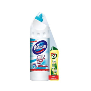 Чистящее средство Domestos Ультра блеск эксперт сила 7 1л и Чистящий крем Cif Актив лимон 230мл