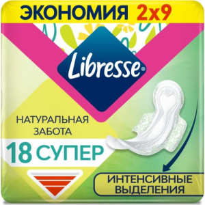 Прокладки гигиенические Libresse Natural Care  Ultra Super 18 шт - 1