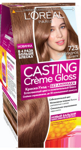 L'Oreal Paris Стойкая краска-уход для волос "Casting Creme Gloss" без аммиака, оттенок 723, Шоколадное суфле - 1