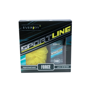 Подарочный набор Everjoy Sport Line Force мужской (мочалка для тела,гель для душа 250мл)