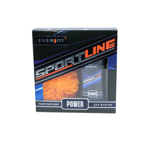 Подарочный набор Everjoy Sport Line Power мужской (мочалка для тела, гель для душа 250мл)