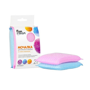 Мочалка для мытья посуды Fun Clean из поролона 2шт