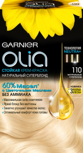 Garnier Стойкая крем-краска для волос "Olia" без аммиака, оттенок 110, Ультраблонд - 1