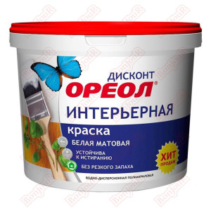 Краска Ореол Дисконт интерьерная ВД белая матовая 25 кг