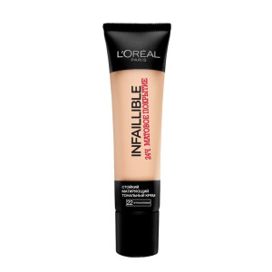 Тональный крем L`Oreal Paris Infaillible Стойкий матирующий 24 часа матовое покрытие тон №22 Натуральный бежевый 35 мл - 1