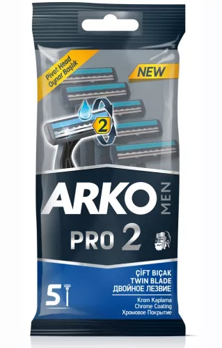 Бритвенный станок Arko Men Pro 2 одноразовый c двумя лезвиями 5 шт – 1