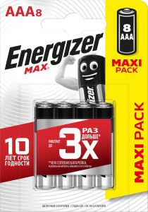 Батарейка Energizer Max щелочная тип ААA напряжение: 1.5V 8 шт