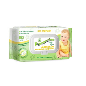 Салфетки влажные Pamperino для детей без отдушки 80шт