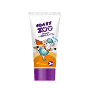 Зубная паста Crazy zoo гигиеническая Апельсин 50мл