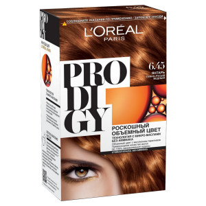 L'Oreal Paris Краска для волос "Prodigy" без аммиака, оттенок 6.45, Янтарь - 1