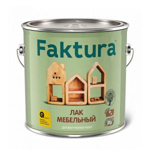 Лак мебельный Faktura бесцветный глянцевый 2.7 л