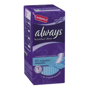 Прокладки ежедневные Always Normal 20шт в индивидуальной упаковке