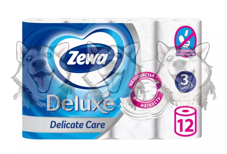 Туалетная бумага Zewa Deluxe 3-х слойная Белая 12 рулонов – 1