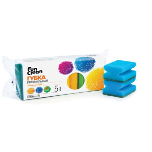 Губка для посуды Fun Clean профильная 5шт