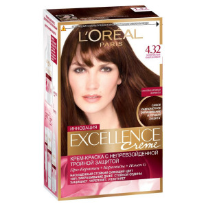 L'Oreal Paris Стойкая крем-краска для волос "Excellence", оттенок 4.32, Золотистый каштановый - 1