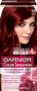 Garnier Стойкая крем-краска для волос "Color Sensation, Роскошь цвета", оттенок 4.60, Богатый красный - 1