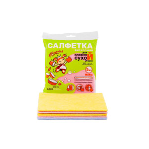 Салфетка хозяйственная Золушка Блеск вискоза 30*30см 5шт