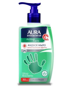 Мыло жидкое Aura Антибактериальное Алоэ Вера 300 мл