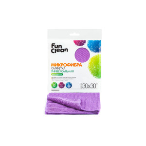 Fun clean салфетка из микрофибры универсальная двухсторонняя /30*30см/ 1шт