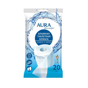 Туалетная бумага влажная Aura Ultra Comfort 20 листов
