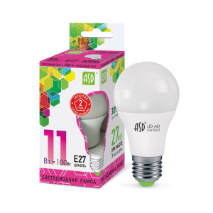 Лампа светодиодная led-a60-standard 11вт 230в е27 6500к 990лм asd