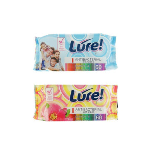 Салфетки влажные Lure Антибактериальные 60шт