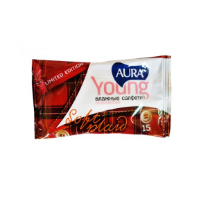 Салфетки влажные Aura Young освежающие 15шт