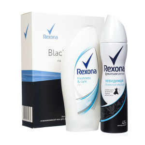 Подарочный набор Rexona Black & White  (аэрозоль 150мл, гель для душа 250мл)