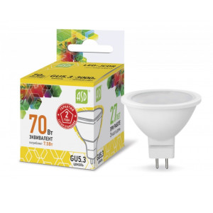 Лампа светодиодная led-jcdr-std 7.5вт 230в gu5.3 3000к 675лм asd