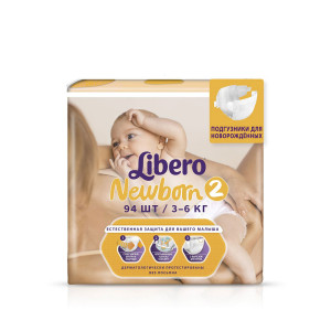 Подгузники Libero Comfort Newborn Mini 3-6кг 94шт