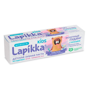 Зубная паста Lapikka Kids Молочный Пудинг Кальций для детей  3-7лет  45гр