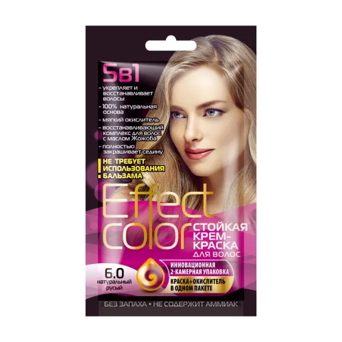 Краска для волос Effect Color стойкая крем-краска тон 6.0 натуральный русый 50 мл – 1